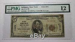 $5 1929 Bellmore New York NY National Currency Bank Note Bill Ch. #11072 PMG F12