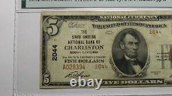 $5 1929 Charleston South Carolina National Currency Bank Note Bill #2044 VF25