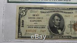 $5 1929 Clinton Iowa IA National Currency Bank Note Bill Ch. #2469 VF30 PMG