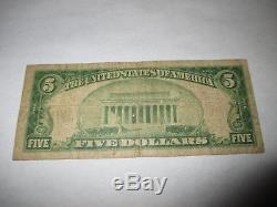 $5 1929 Cooperstown New York NY National Currency Bank Note Bill Ch. #280 Fine