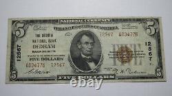$5 1929 Dedham Massachusetts MA National Currency Bank Note Bill Ch. #12567 VF
