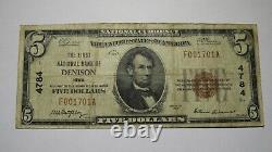 $5 1929 Denison Iowa IA National Currency Bank Note Bill! Charter #4784 RARE