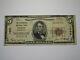 $5 1929 Derby Connecticut Ct National Currency Bank Note Bill #1098 Birmingham
