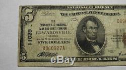 $5 1929 Edwardsville Illinois IL National Currency Bank Note Bill #11039 FINE