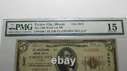 $5 1929 Farmer City Illinois IL National Currency Bank Note Bill! #3407 Fine