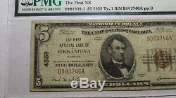 $5 1929 Fernandina Florida FL National Currency Bank Note Bill Ch. #4558 FINE