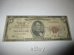 $5 1929 Fort Wayne Indiana IN National Currency Bank Note Bill Ch #11 RARE