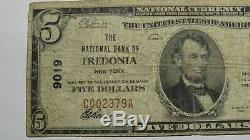 $5 1929 Fredonia New York NY National Currency Bank Note Bill Ch. #9019 Fine+
