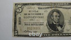 $5 1929 Gloversville New York NY National Currency Bank Note Bill Ch. #9305 RARE