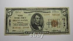 $5 1929 Grand Rapids Michigan MI National Currency Bank Note Bill Ch. #13799 VF
