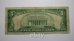 $5 1929 Hamilton New York NY National Currency Bank Note Bill! Ch #1334 FINE
