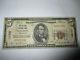 $5 1929 Hillside New Jersey Nj National Currency Bank Note Bill! Ch. #11727 Fine
