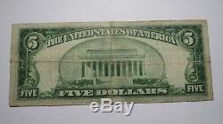 $5 1929 Jacksonville Illinois IL National Currency Bank Note Bill Ch. #5763 RARE