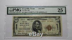$5 1929 Kingsville Texas TX National Currency Bank Note Bill! Ch. #12968 VF PMG