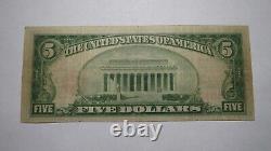 $5 1929 Knightstown Indiana IN National Currency Bank Note Bill! Ch. #872 FINE+