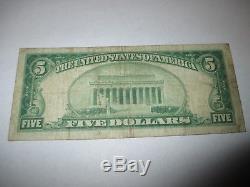 $5 1929 Koppel Pennsylvania PA National Currency Bank Note Bill Ch #11938 Fine