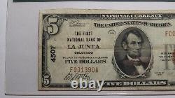 $5 1929 La Junta Colorado CO National Currency Bank Note Bill Ch. #4507 F15 PCGS