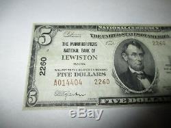 $5 1929 Lewiston Maine ME National Currency Bank Note Bill! Ch. #2260 VF