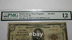 $5 1929 Martinsburg West Virginia WV National Currency Bank Note Bill! #4811 F12