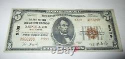 $5 1929 Montclair New Jersey NJ National Currency Bank Note Bill Ch. #9339 VF