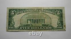 $5 1929 Mount Vernon New York NY National Currency Bank Note Bill Ch #5271 RARE