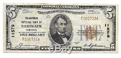 $5. 1929 NASHWAUK Minnesota National Currency Bank Note Bill Ch. #11579