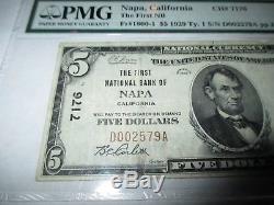 $5 1929 Napa California CA National Currency Bank Note Bill Ch. #7176 VF 25 PMG