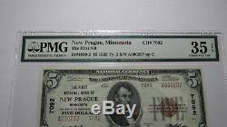 $5 1929 New Prague Minnesota MN National Currency Bank Note Bill! #7092 VF35 PMG