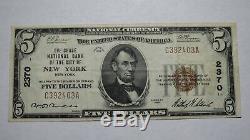 $5 1929 New York City NY National Currency Bank Note Bill! Ch. #2370 Chase Bank