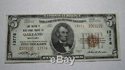 $5 1929 Oakland Maryland MD National Currency Bank Note Bill Charter #13776 XF+
