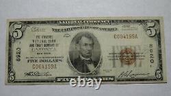 $5 1929 Oneonta New York NY National Currency Bank Note Bill! Ch. #8920 RARE