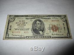 $5 1929 Orange California CA National Currency Bank Note Bill Ch. #8181 Fine RARE