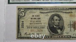 $5 1929 Palmer Massachusetts MA National Currency Bank Note Bill #2324 PMG VF20