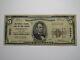 $5 1929 Peekskill New York Ny National Currency Bank Note Bill Ch. #8398 Fine