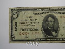 $5 1929 Philadelphia Pennsylvania National Currency Bank Note Bill #13032 RARE