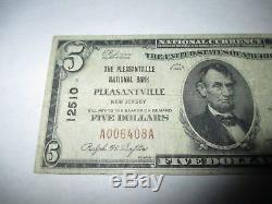 $5 1929 Pleasantville New Jersey NJ National Currency Bank Note Bill #12510 FINE