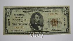 $5 1929 Pleasantville New Jersey NJ National Currency Bank Note Bill `#12510 VF