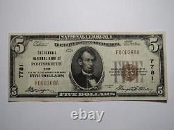 $5 1929 Portsmouth Ohio OH National Currency Bank Note Bill Charter #7781 VF