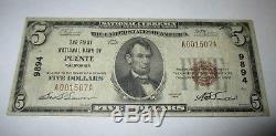 $5 1929 Puente California CA National Currency Bank Note Bill! Ch. #9894 FINE