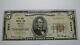 $5 1929 Reno Nevada Nv National Currency Bank Note Bill! Ch. #8424 Fine! Rare