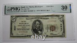 $5 1929 Sault Ste Marie Michigan MI National Currency Bank Note Bill #3547 VF30