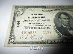 $5 1929 Shelburne Falls Massachusetts MA National Currency Bank Note Bill! #1144