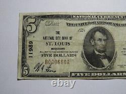 $5 1929 St. Louis Missouri MO National Currency Bank Note Bill! Ch. #11989 RARE