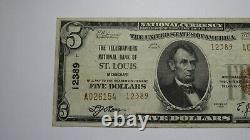 $5 1929 St. Louis Missouri MO National Currency Bank Note Bill! Ch. #12389 RARE