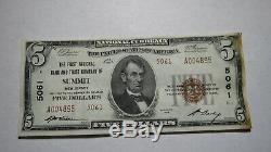$5 1929 Summit New Jersey NJ National Currency Bank Note Bill! Ch. #5061 RARE