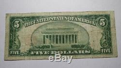 $5 1929 Torrington Connecticut CT National Currency Bank Note Bill Ch #5235 FINE