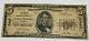 $5 1929 Union Springs Alabama Al National Currency Bank Note Bill Ch. #7467 Rare