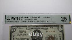 $5 1929 Vicksburg Mississippi MS National Currency Bank Note Bill Ch. #3430 VF25