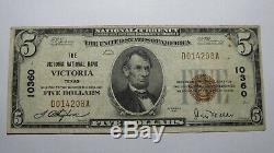$5 1929 Victoria Texas TX National Currency Bank Note Bill Ch. #10360 VF+ RARE