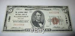 $5 1929 Watertown New York NY National Currency Bank Note Bill Ch. #1490 VF++